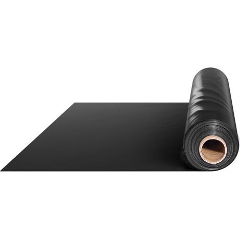 Bâche polyéthylène renforcée 3 m x 30 m, rouleau film plastique épais, toile de protection peinture, couverture étanche pour vide sanitaire, usage multiple, noir (1/5)