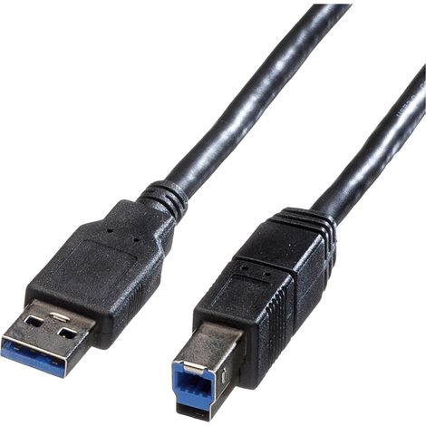 Roline USB-Kabel USB 3.2 Gen1 USB-A Stecker, USB-B Stecker 1.80 m Schwarz Geschirmt 11.02.8870