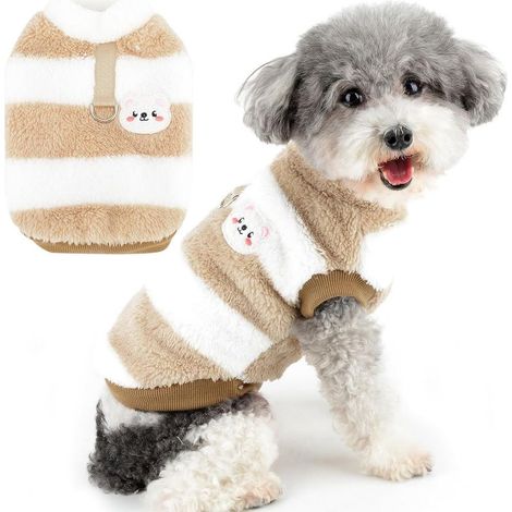 Cardigan Polaire - Pour Chien et Chat - Anneau en D Arrière - Lavable en Machine - Taille M (1/5)