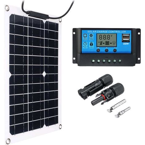 200 Watt 200W Solar Panel Kit With Lcd Solar Controller 12V Rv Boat Off Grid Ljsm,