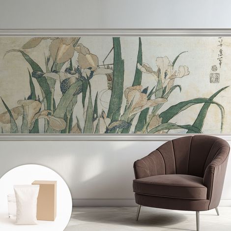 Tapete Vliestapete mit Kleber modern - Wanddeko für Küche - Klebefolie Wand - luxus Look Zarte Iris 250x104 cm (1/5)