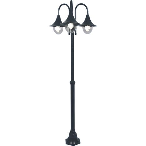 Lampione 3 luci su palo modello parigi - 3x100w ip44 cm.230h. colore nero