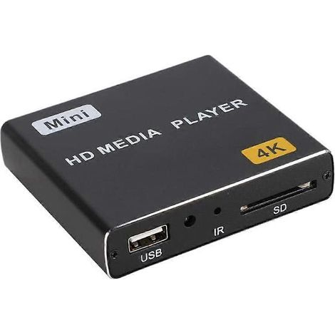 Mini lecteur multimédia 4K avec disque dur, lecture vidéo numérique horizontale et verticale 1080p, lecteur USB/cartes SD, prise US.