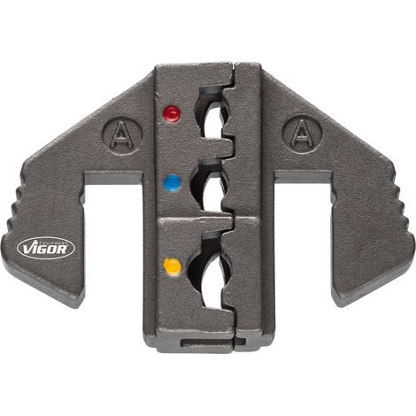 VIGOR Crimp-Einsatz A: für isolierte Kabelschuhe von 0,5 - 6,0 mm² (rot, blau, gelb) (1/2)