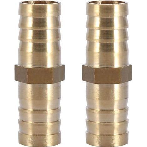 2pcs Raccord, Laiton, Droit 2 Voies, 14mm, Pour Eau Air Huile (1/5)