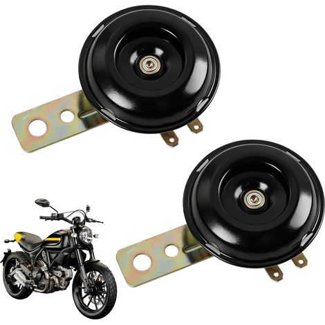 Avertisseur Klaxon 12V Corne de Signal Universelle,klaxon moto 12v puissant,Klaxon pour Moto, Scooter, Quad et ATV - Corne de Signalisation Métallique Étanche,Avertisseur à Haute Tonalité (1/5)
