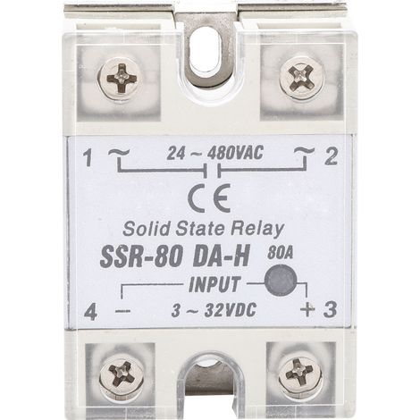 Relais statique SSR-80A DA H 24-480VAC, commutateur sans contact, haute qualité, pour courant continu et alternatif, 80 ampères, boîtier robuste (1/5)