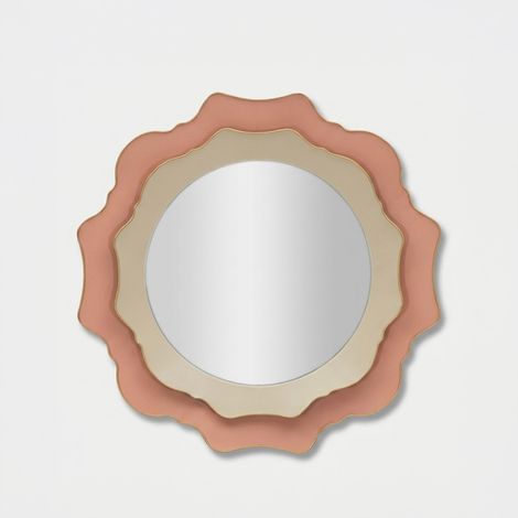 Miroir mural rond façonné 95 cm Elizabeth Pink Radiance (1/5)