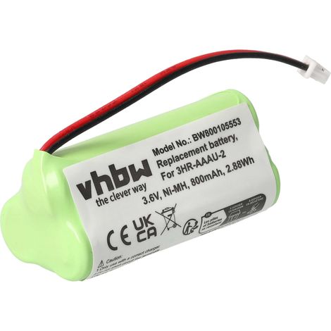 vhbw 1x Akku kompatibel mit Bang & Olufsen BeoCom 2 schnurlos Festnetz Telefon (800 mAh, 3,6 V, NiMH) - Ersatz für 3HR-AAAU-2