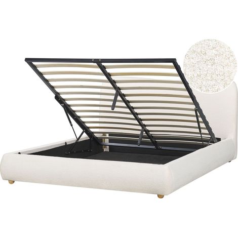 Letto minimalista con contenitore 160 x 200 cm Boucle Moderno Bianco Blagnac (1/5)