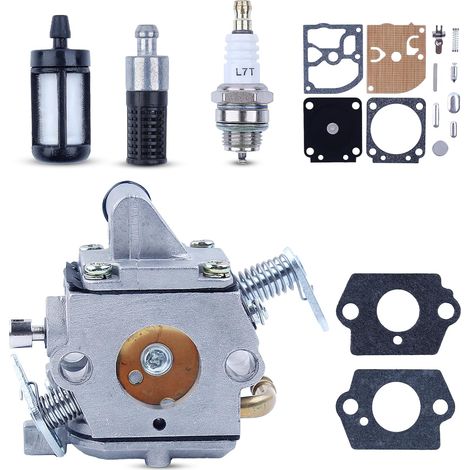 Carburateur C1Q-S57A pour STIHL 017 018 MS 170 180 Tronçonneuse 180C MS170 MS170C avec joint de carburateur, bougie, filtre à huile, kit de réparation de carburateur (1/5)
