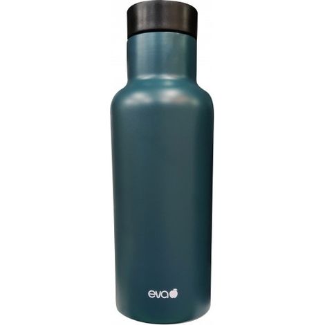 Borraccia in acciaio colorata 450 ml tappo automatico petrolio (1/2)