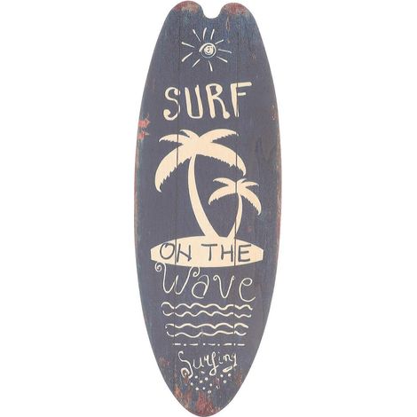 Plaque suspendue en bois style rétro, décoration unique pour la maison, panneau suspendu en forme de planche de surf-45x16cm-Coffee (1/4)