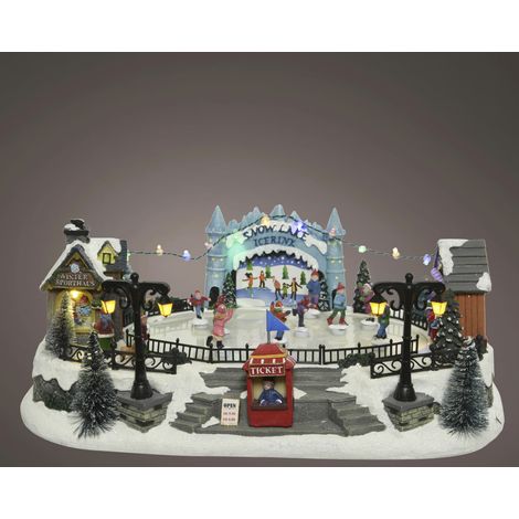 Lumineo LED Weihnachtsdorf Polyresin 42 x 17 cm bunt