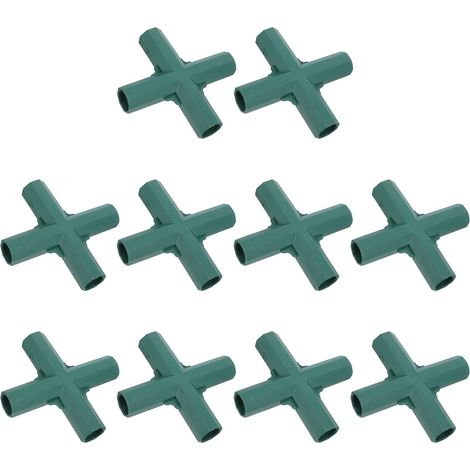 CCYKXA Konvolut von 10 PVC-Kreuzstücken 16 mm zur Montage von Gartenrahmen und Bewässerungssystemen, flexible Vierwegeverbinder für Nutzpflanzen (1/5)