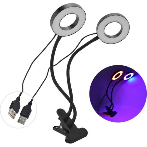 Doppelseitige LED-Pflanzenlampe mit 360°-Schwenkfunktion und USB-Netzteil für Gewächshaus oder Büro (1/5)