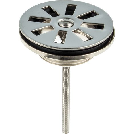 tecuro Universal Ablaufventil 1 1/4 Zoll x Ø 63 mm, Siebplatte Edelstahl poliert (1/5)