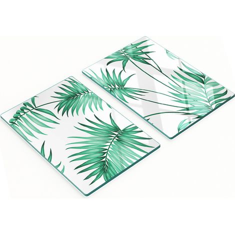 Tableaux en verre résistants et élégants à motif de feuilles tropicales 2x40x52 cm (1/5)