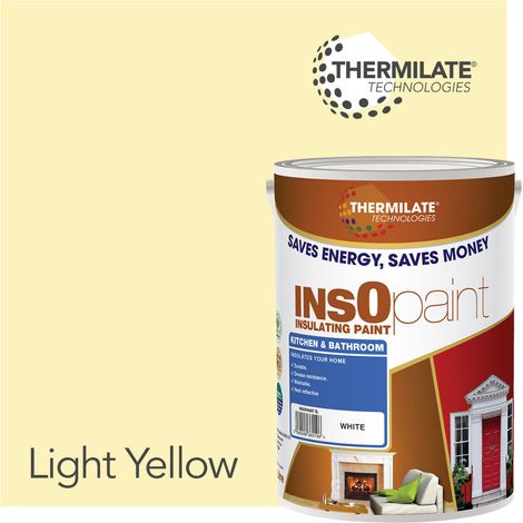 InsOpaint Kitchen & Bathroom Paint - Best Anti-Mould Protection, Insulating Walls & Ceilings - Light Yellow - 5L (1/5)
