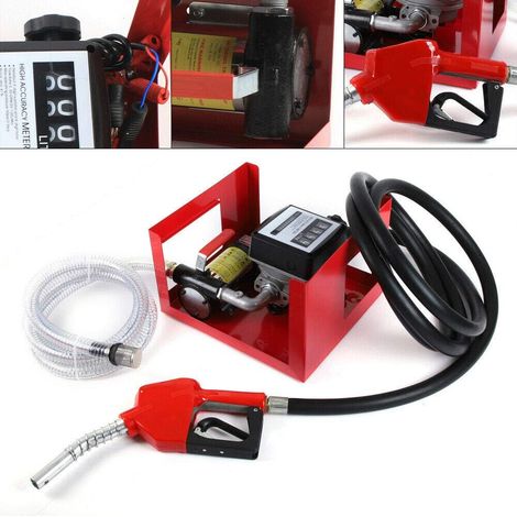 Pompa elettrica diesel, 175 W, autoadescante, con indicatore del carburante, attacco per tubo flessibile + tubo di aspirazione, 50 l/min