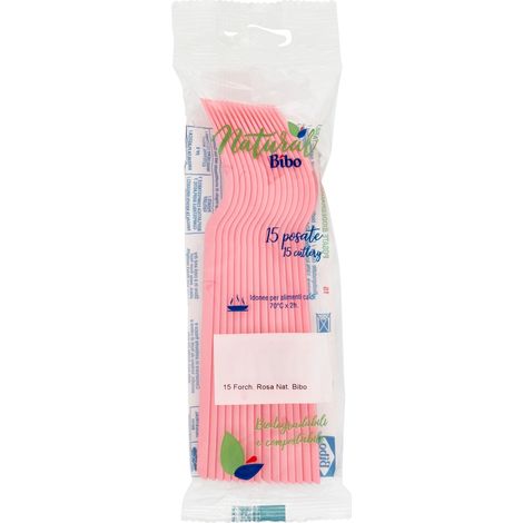 MAURY'S FORCHETTE BIO 15 PEZZI ROSA (1/2)