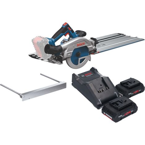 Sega circolare a batteria Bosch GKS 18V-57-2 GX Professional 18 V 165 mm brushless + 2 batterie ProCORE da 4,0 Ah + caricabatterie + guida di taglio (1/5)