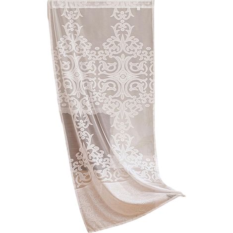 Cortina de puerta bordada con estampado floral, de poliéster - BR 100x220cm