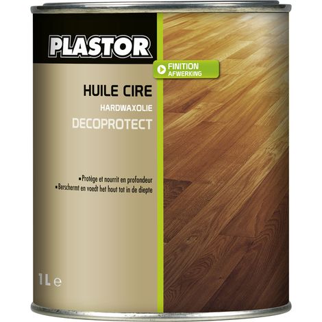 Huile cire parquet Décoprotect Plastor - 1L : assure une protection durable des bois intérieurs, protège efficacement des taches - Gris foncé (1/2)