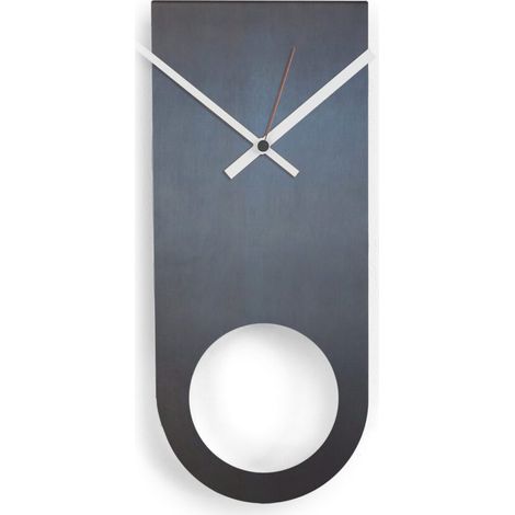 Orologio da parete design in ferro nero calamina Maggiordomo