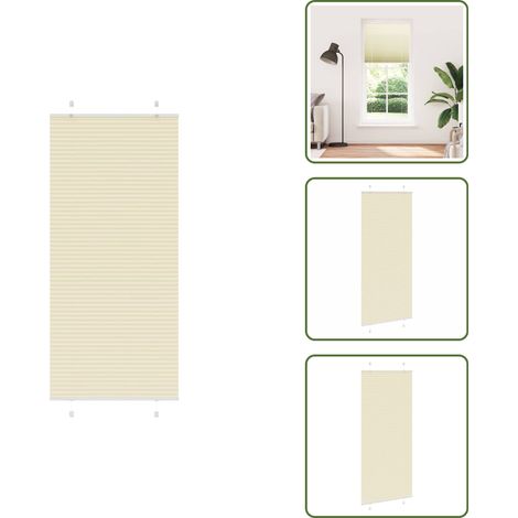 vidaXL Plissee Creme 95x200 cm Stoffbreite 94,4 cm Polyester (1/5)
