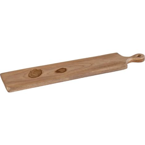 Longue planche à découper 61 cm en bois de teck avec manche - ERRA (1/4)