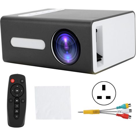 Filiyano – Projecteur domestique AV portable LED mini transfrontalier avec télécommande 110-240 V (noir, prise britannique) (1/5)