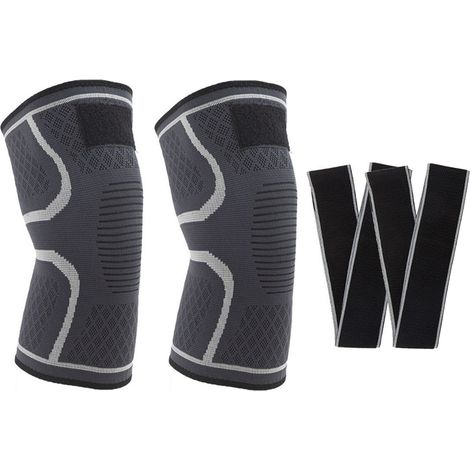 2pcs genouillères respirantes en nylon, manchon de compression pour hommes femmes, soutien anti-douleur pour course XXL (convient 90-100kg) (1/5)