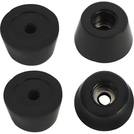 4 pièces Patin Pied Chaise Meuble Caoutchouc Tampon Pare choc Embout Jambe Protection Antidérapant avec Métal Rondelle D21x16xH12mm (1/3)