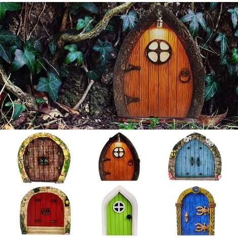 Porte De Jardin Naine - En Bois Épaisseur 2 Mm - Pour Arbre Poteau Ou Mur - Décoration De Petit Jardin Féerique - Lot De 6 (1/4)