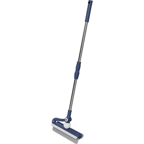 Balai de sol à long manche pour nettoyage terrasse salle de bain garage cuisine, brosse récurante indigo (1/5)