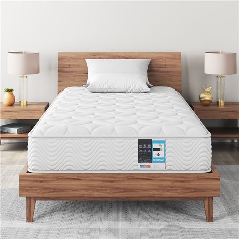 Yaheetech – Matelas mémoire de forme 90 × 200 cm – Ressorts ensachés – 23 cm H – Fermeté moyenne – Housse jacquard résistante – Confort optimal (1/5)