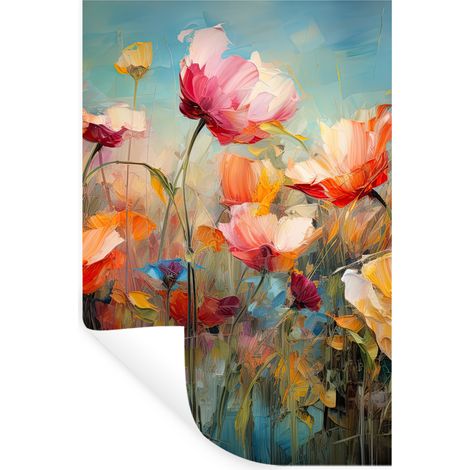Wall Sticker Flowers - Watercolor - Art - Botanical - Nature 80x120 cm