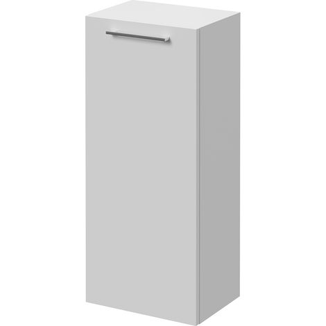 Napoli Gloss White 350mm Wall Mounted Single Door Side Cabinet - 350mm - Chrome 160mm Handle
