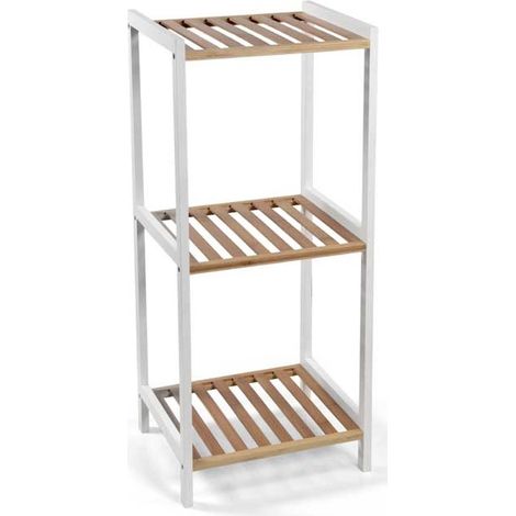 Scaffale 3 ripiani bianco naturale 34x33x80 cm