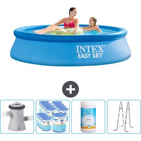 Intex runder aufblasbarer Easy Set-Schwimmpool – 244 x 61 cm – Blau – Inklusive Zubehör CB96 (1/4)