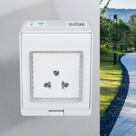 Prise connectée WiFi, prise étanche IP55, multiprise résistante aux projections d'eau pour salle de bain, prise extérieure connectée étanche avec télécommande, 100-240 V SN55-AM (1/5)