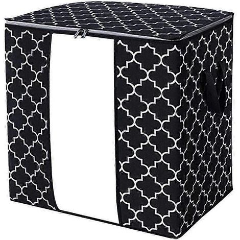 Sac de rangement pour vêtements, couette et literie avec fermeture éclair-Black 63x45x36cm A