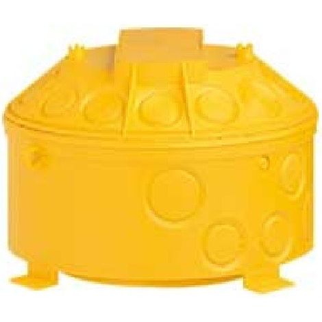 Boite cloison seche Ø 140mm prof 100mm jaune 23 entrées pour comble et hourdis IP20 BATIBOX LEGRAND 089380