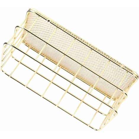 Panier rangement fer doré polyvalent treillis métallique organisateur de rangement bureau maison petite taille (1/5)