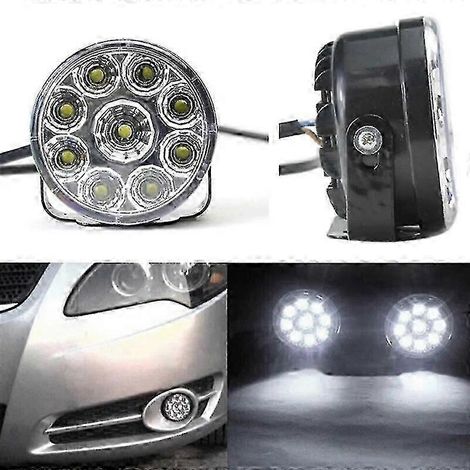 feux de jour ronds à LED de 70 mm, 12 V, blanc 6000 K - Feux antibrouillard étanches pour voiture/camion - Édition JC 0609 (1/4)