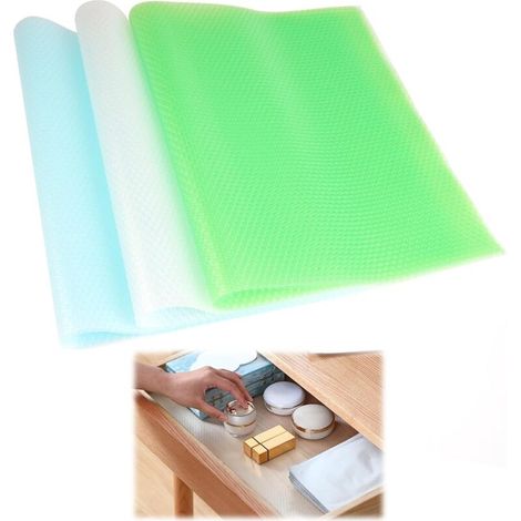 Lntyq Lot de 3 Tapis Fraicheur pour Frigo Réfrigérateur Anti-Bactériens,45 x 30 cm Tapis de Réfrigérateur Lavable,Tapis Anti Givre pour Congelateur,Tapis Antidérapant Frigo,pour Cuisine, Armoire, Tir (1/5)