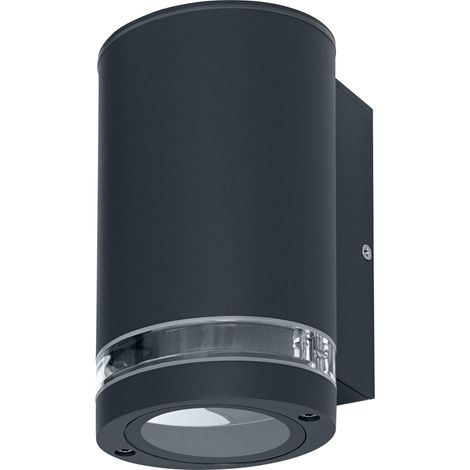 OSRAM Applique extérieure Downlight GU10 avec anneau d'espacement, lumière indirecte, boîtier en aluminium gris foncé, IP44 & IK03, applique murale pour façades