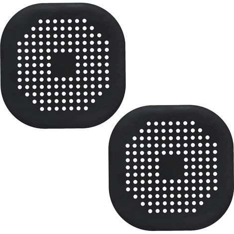 Set di 2 tappi/raccogli-capelli per lo scarico della doccia, accessori per il bagno, coperture per scarico in silicone resistente con ventose, a forma di cuore, per doccia, cucina e bagno (1/5)