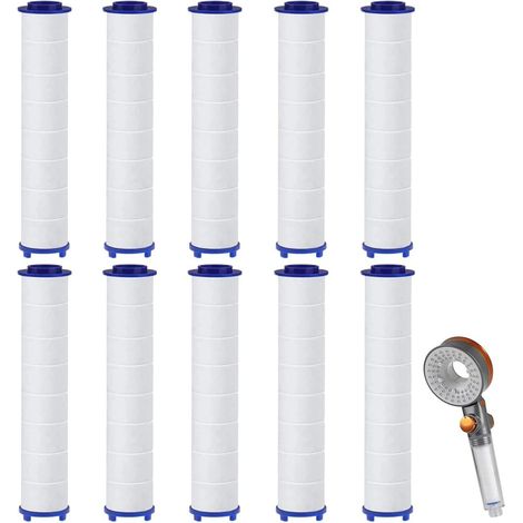 10 pièces 10.5 2.5cm Filtre Remplaçable, Filtre douche anti calcaire, Filtre douchette pour pommeau de douche de amovible, L'osmose Inverse (1/5)